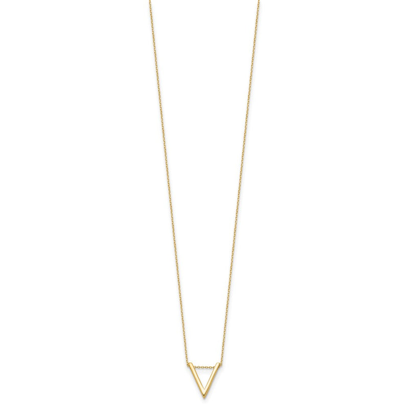 14K Yellow Gold Polished V Necklace