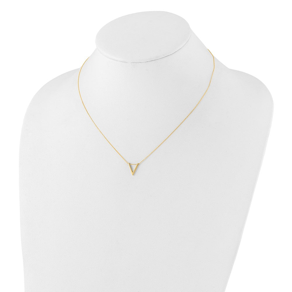 14K Yellow Gold Polished V Necklace