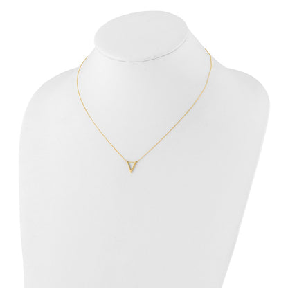 14K Yellow Gold Polished V Necklace