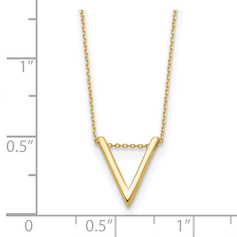 14K Yellow Gold Polished V Necklace