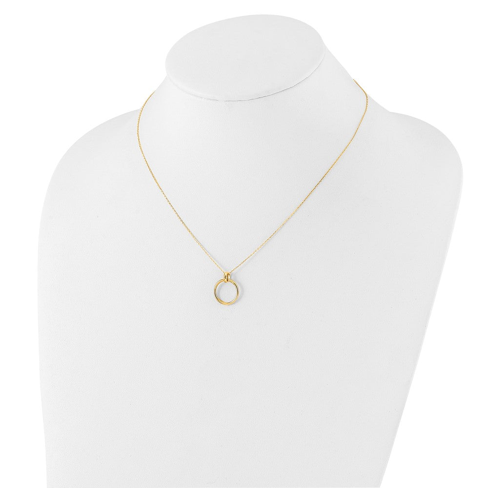 14K Yellow Gold Polished Circle Necklace