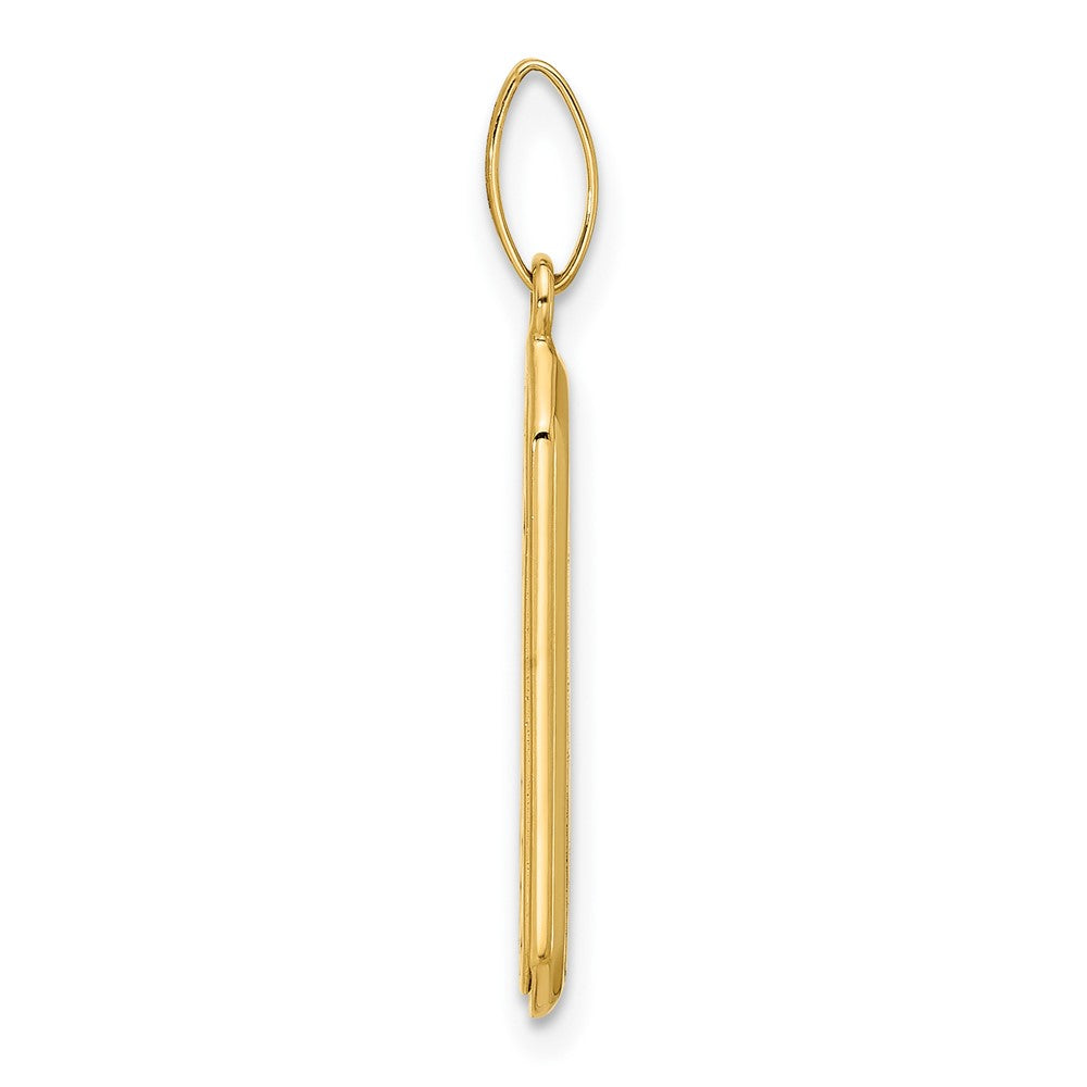 14K Yellow Gold With Black Enamel Polished Pendant