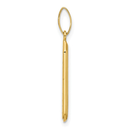 14K Yellow Gold With Black Enamel Polished Pendant