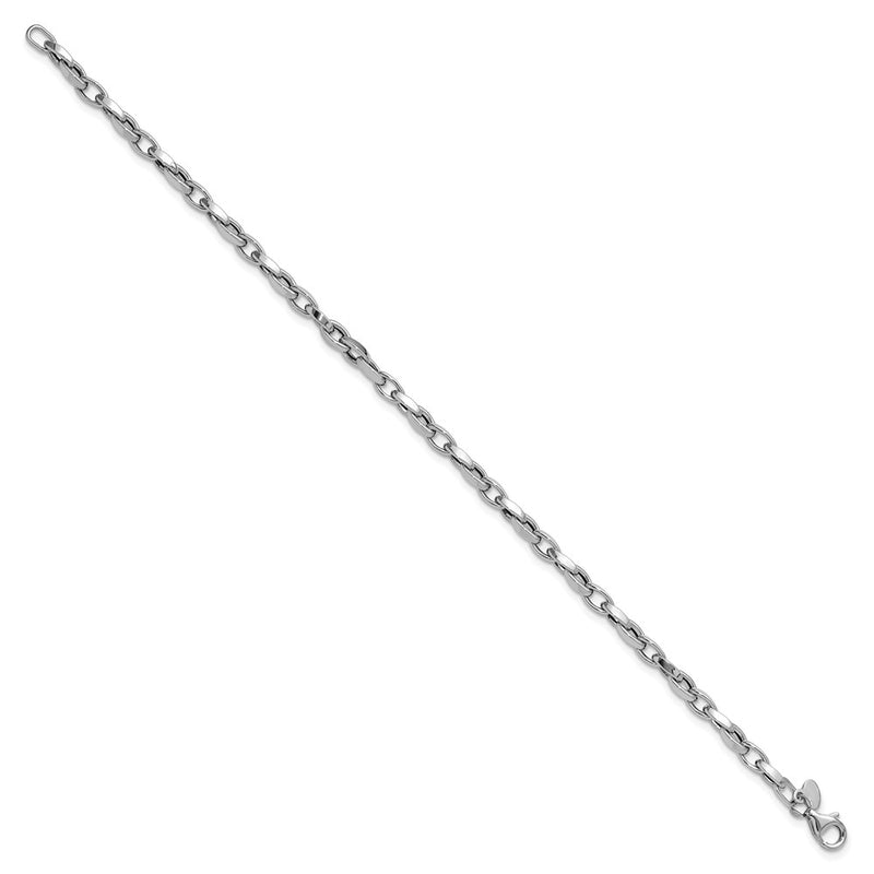 14K White Gold Polished Fancy Link Bracelet