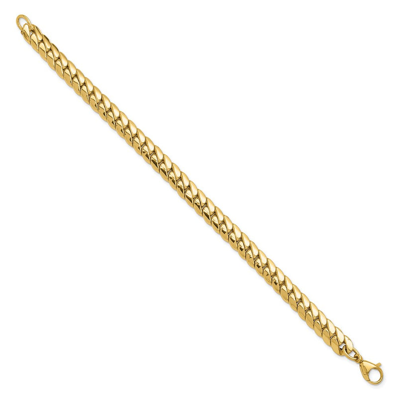 14K Yellow Gold Polished Fancy Link Chain Bracelet