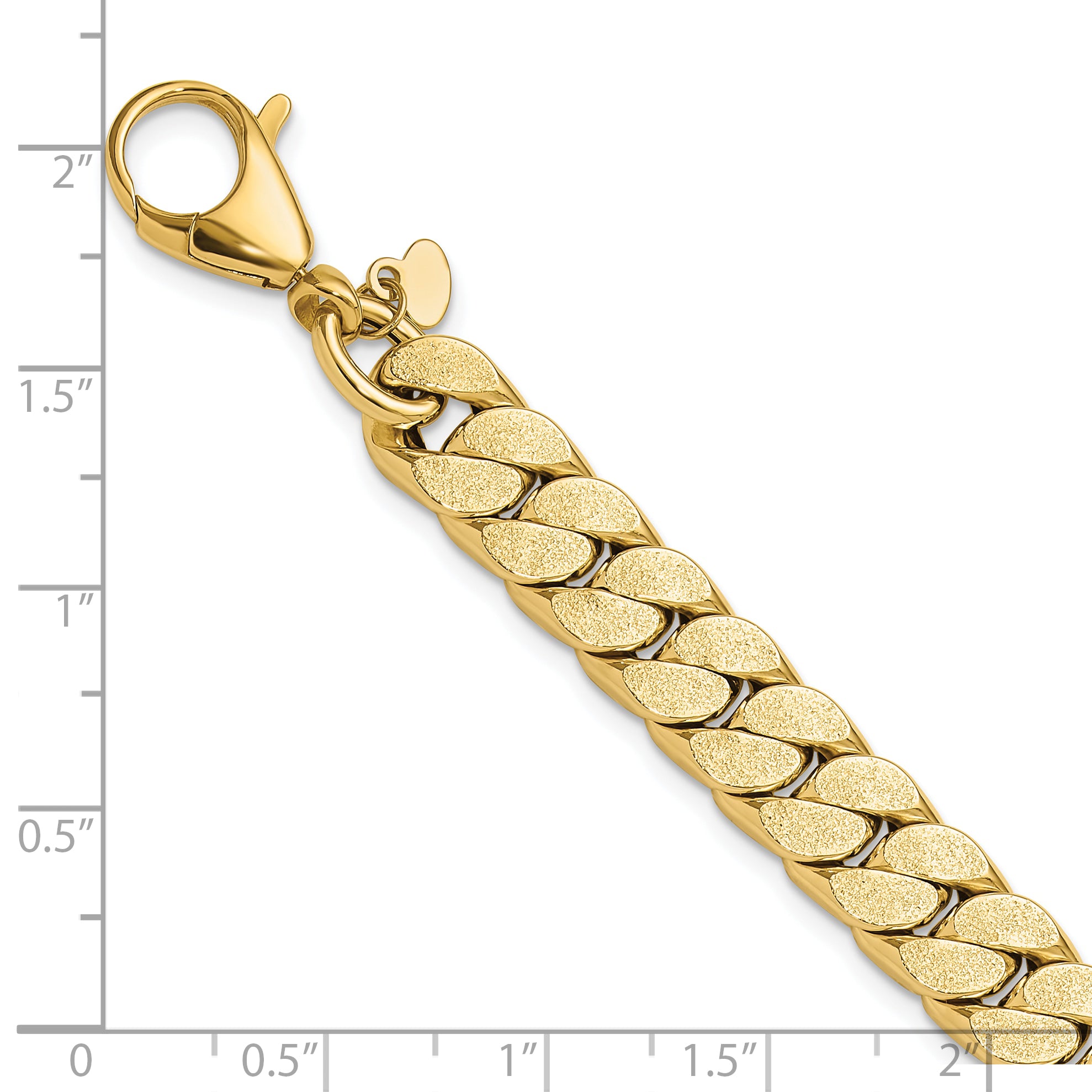 14K Yellow Gold Polished Textured Reversible Men'S Bracelet