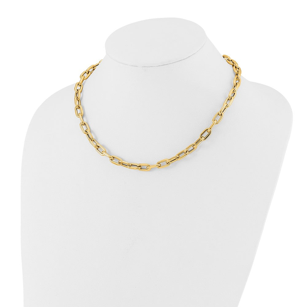14K Yellow Gold Polished Fancy Toggle Link Chain Necklace