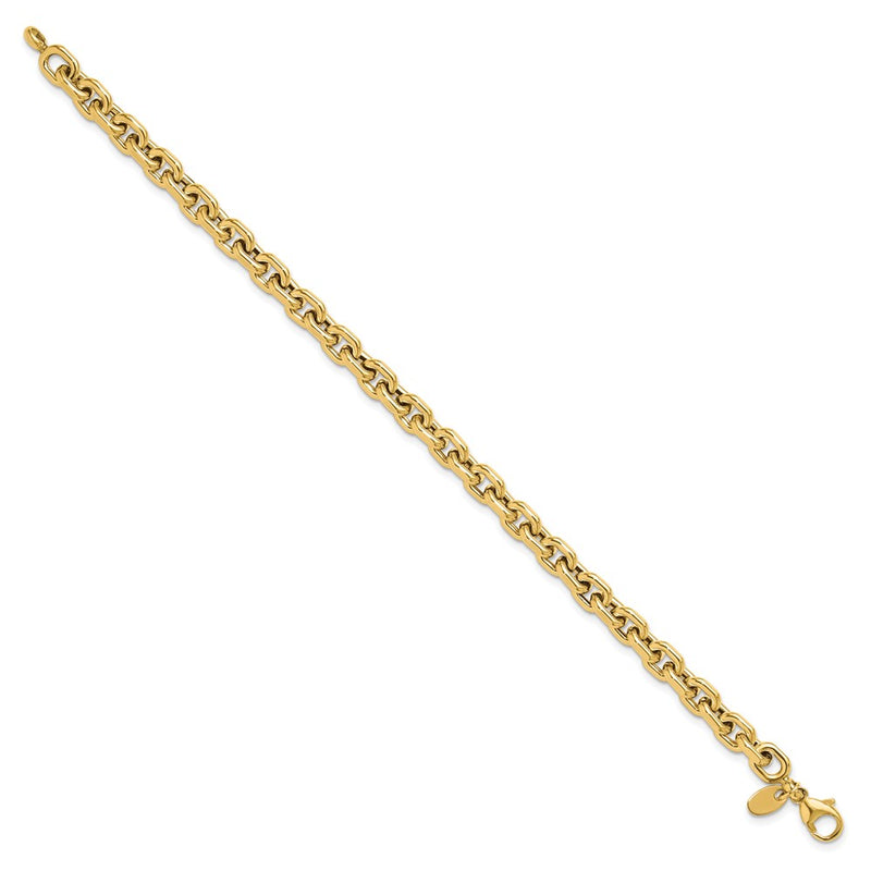 14K Yellow Gold Polished Fancy Link Chain Bracelet