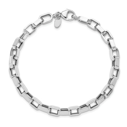 14K White Gold 14Ky Rhodium Polished Fancy Link Bracelet