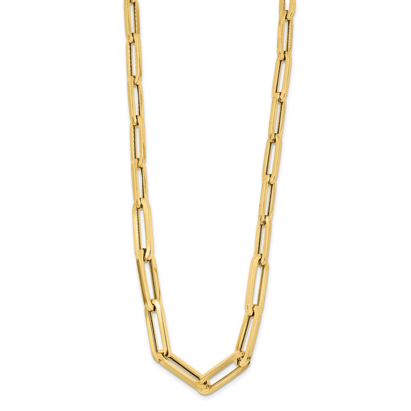 14K Yellow Gold Polished Fancy Link Chain Necklace