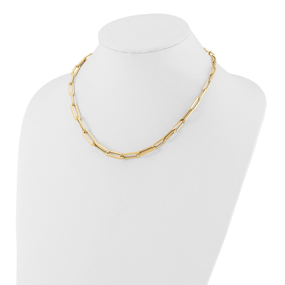 14K Yellow Gold Polished Fancy Link Chain Necklace