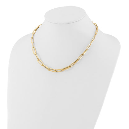 14K Yellow Gold Polished Fancy Link Chain Necklace