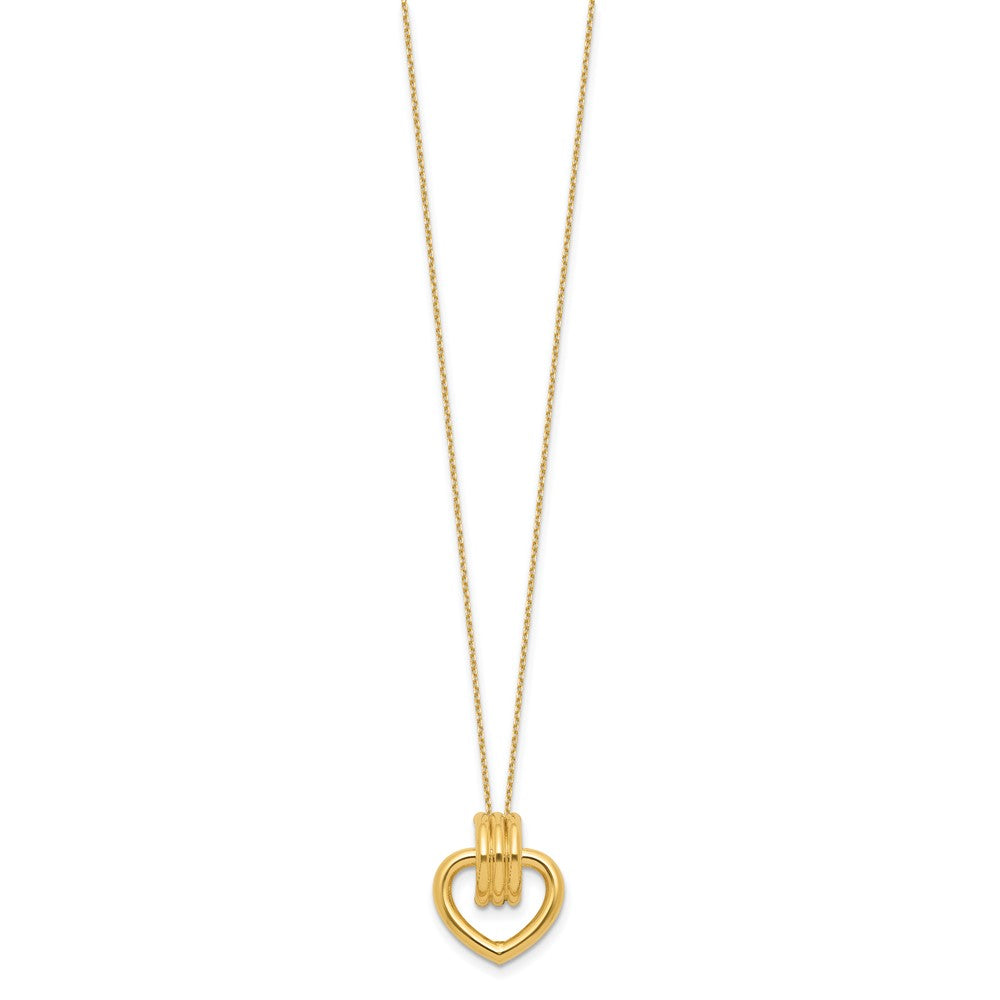 14K Yellow Gold Polished Heart Necklace