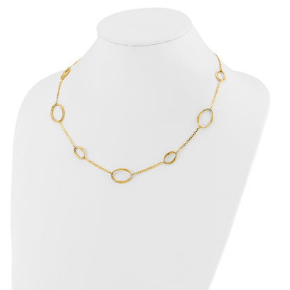 14K Yellow Gold Polished Oval Link Chain Necklace