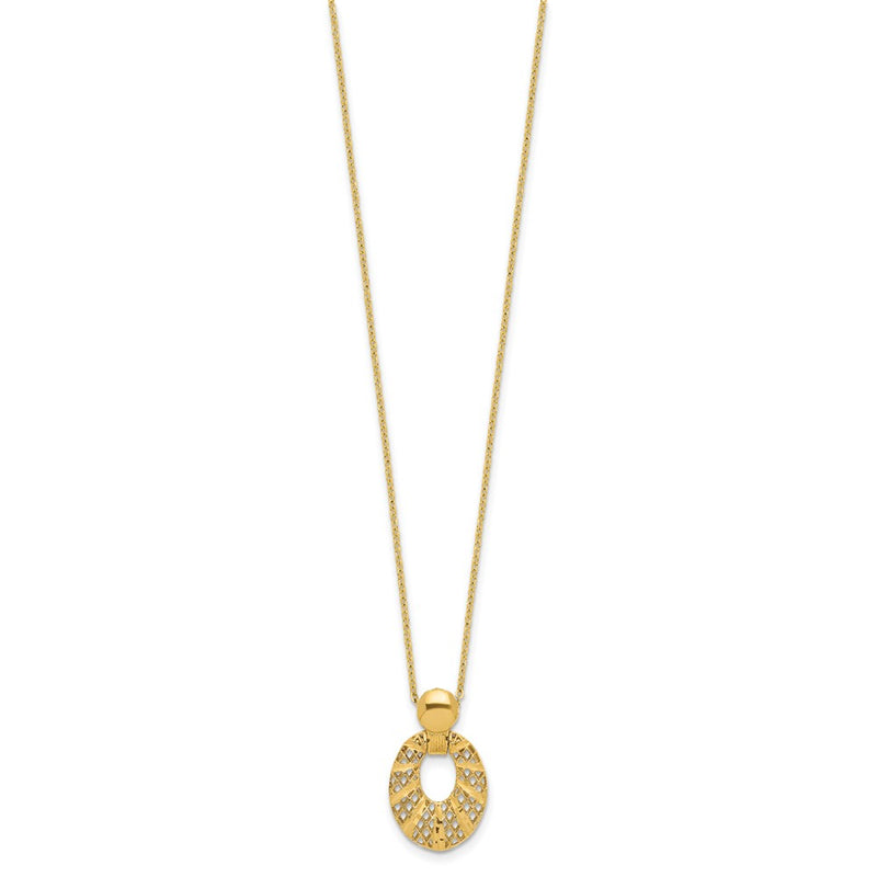 14K Yellow Gold Polished D/C 16In 2.25In Ext. Necklace