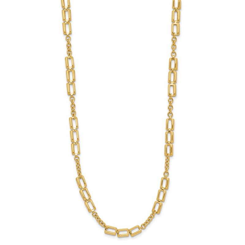 14K Yellow Gold Polished Fancy Link Chain Necklace
