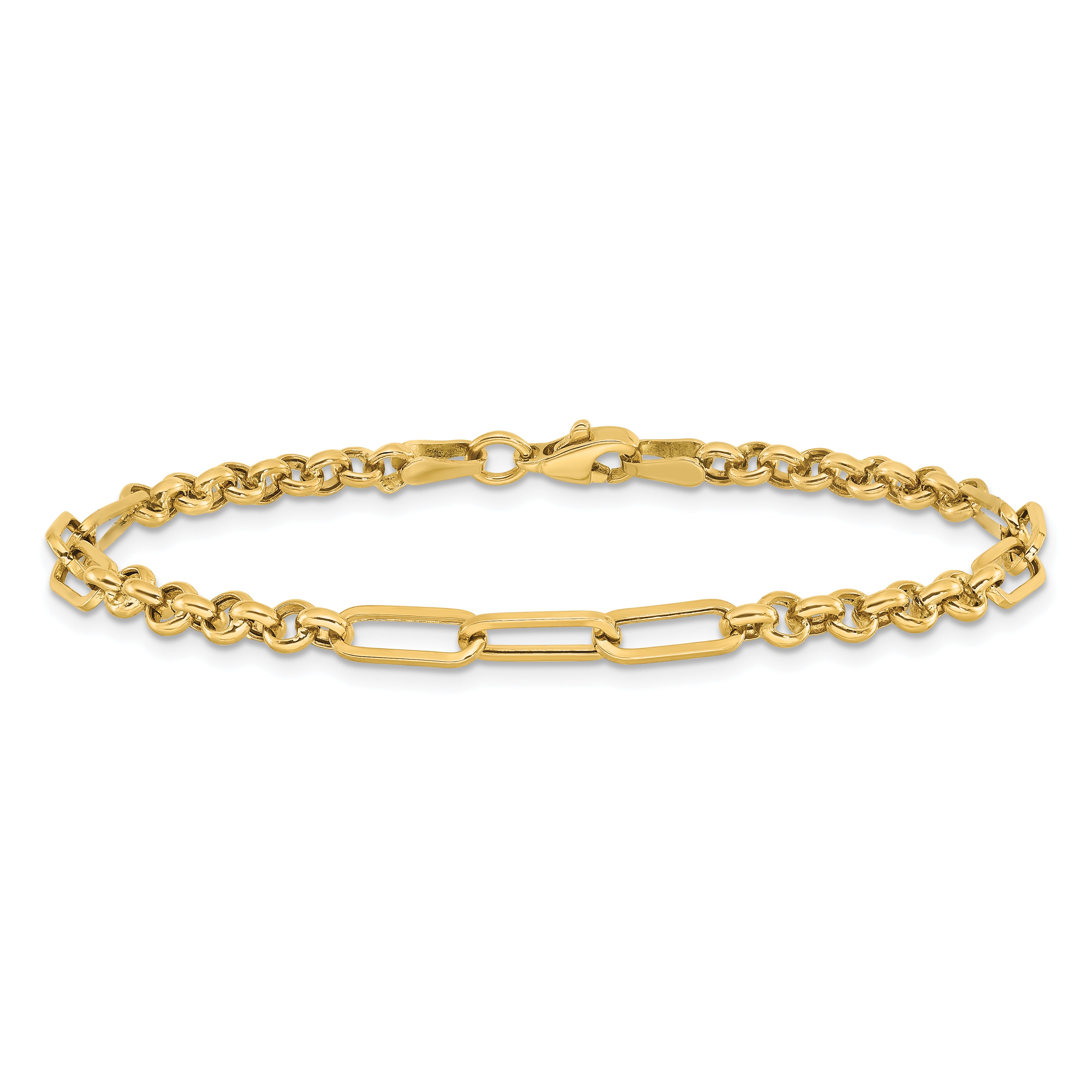 14K Yellow Gold Polished Fancy Link Bracelet