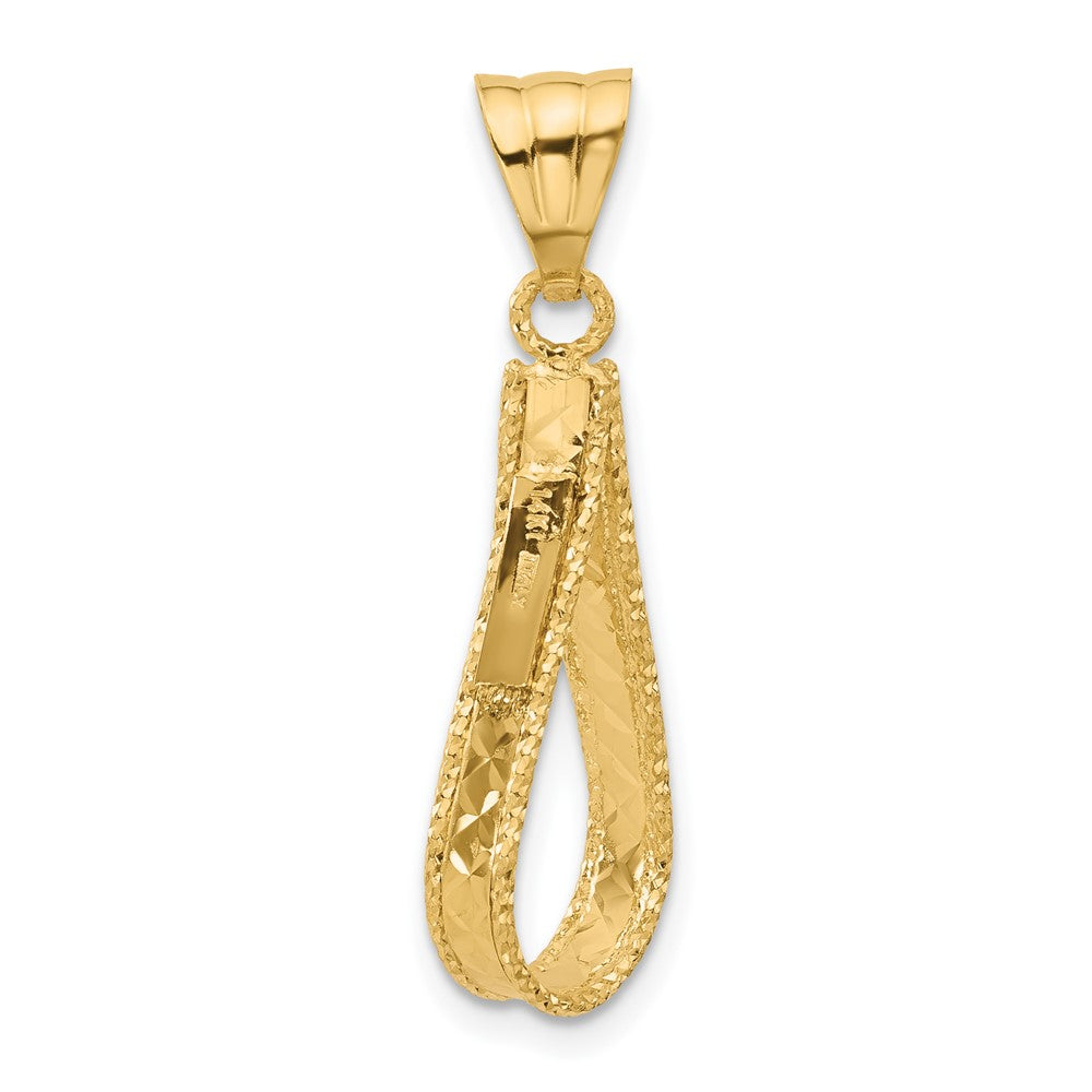14K Yellow Gold Polished And Diamond Cut Pendant