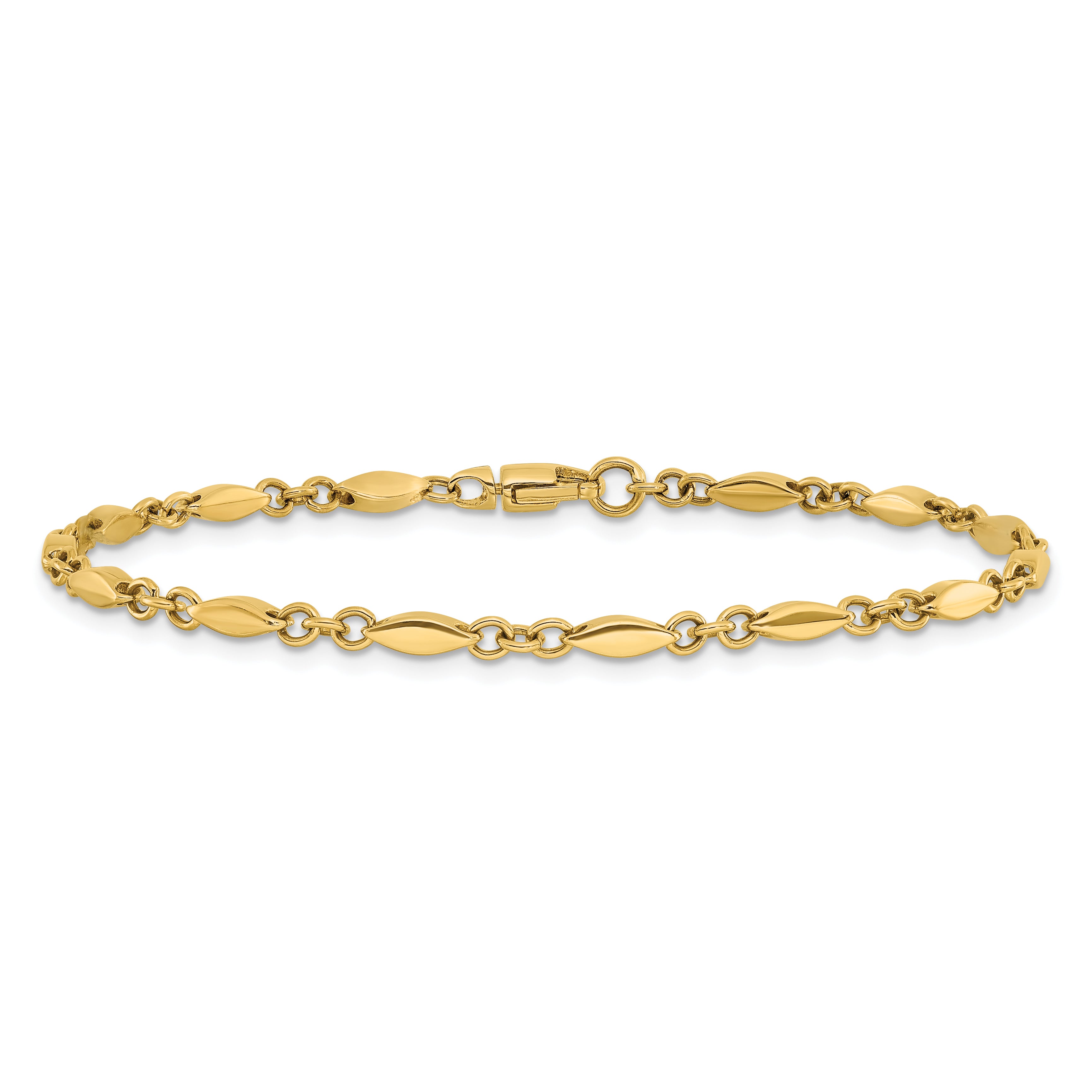 14K Yellow Gold Polished Fancy Link Bracelet