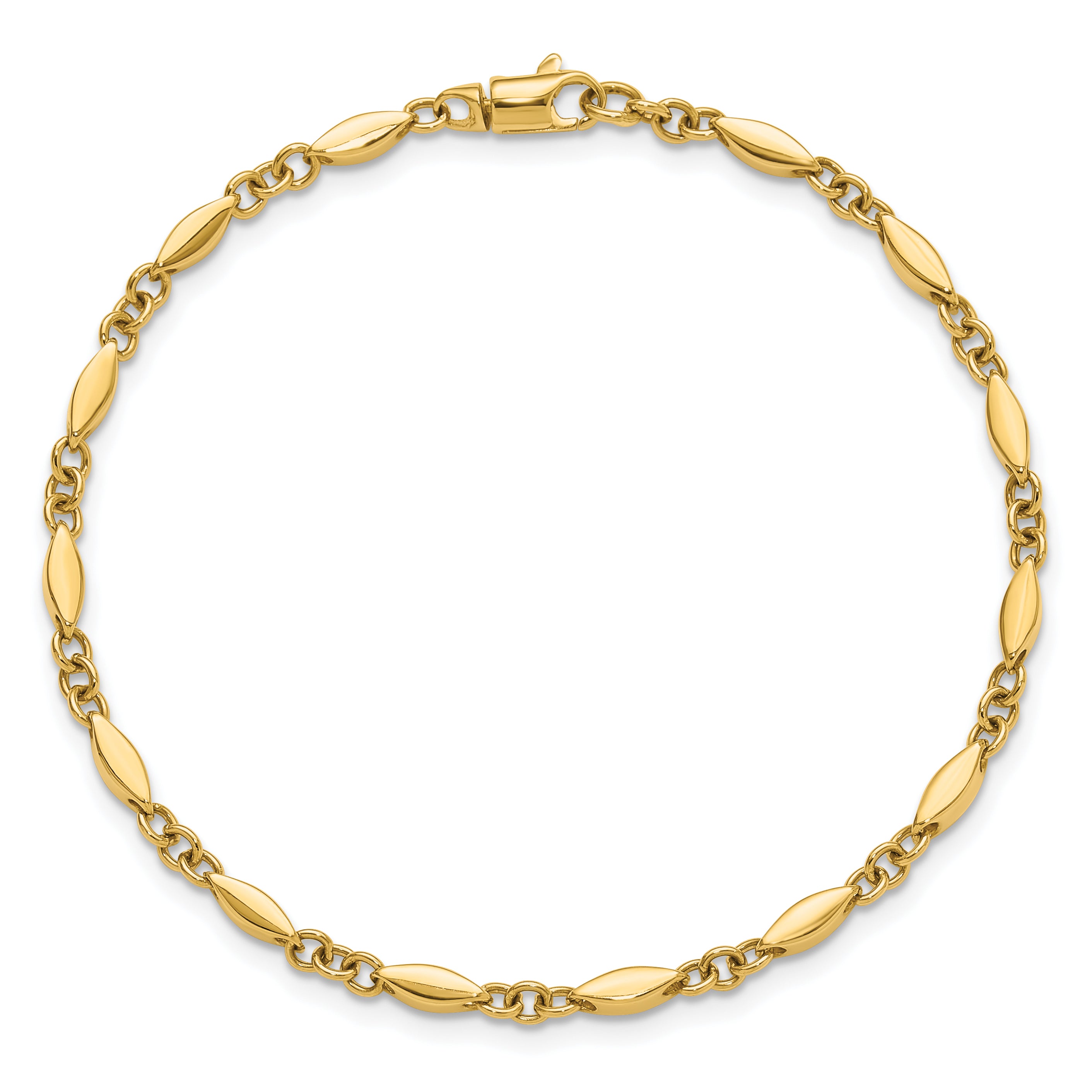 14K Yellow Gold Polished Fancy Link Bracelet