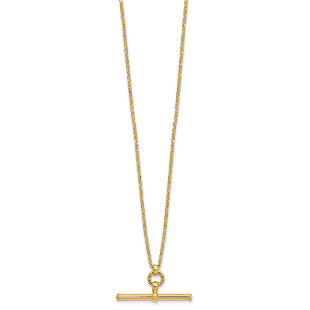 CUSTOM ORDER  -  14K Yellow Gold Polished Bar 1.5In Ext. Necklace