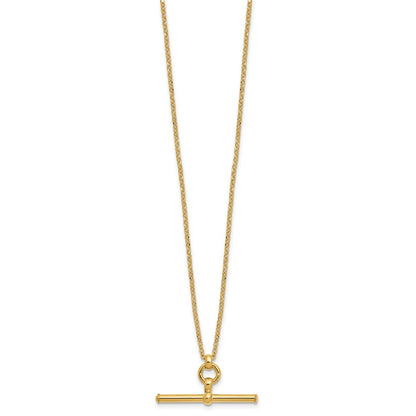 CUSTOM ORDER  -  14K Yellow Gold Polished Bar 1.5In Ext. Necklace