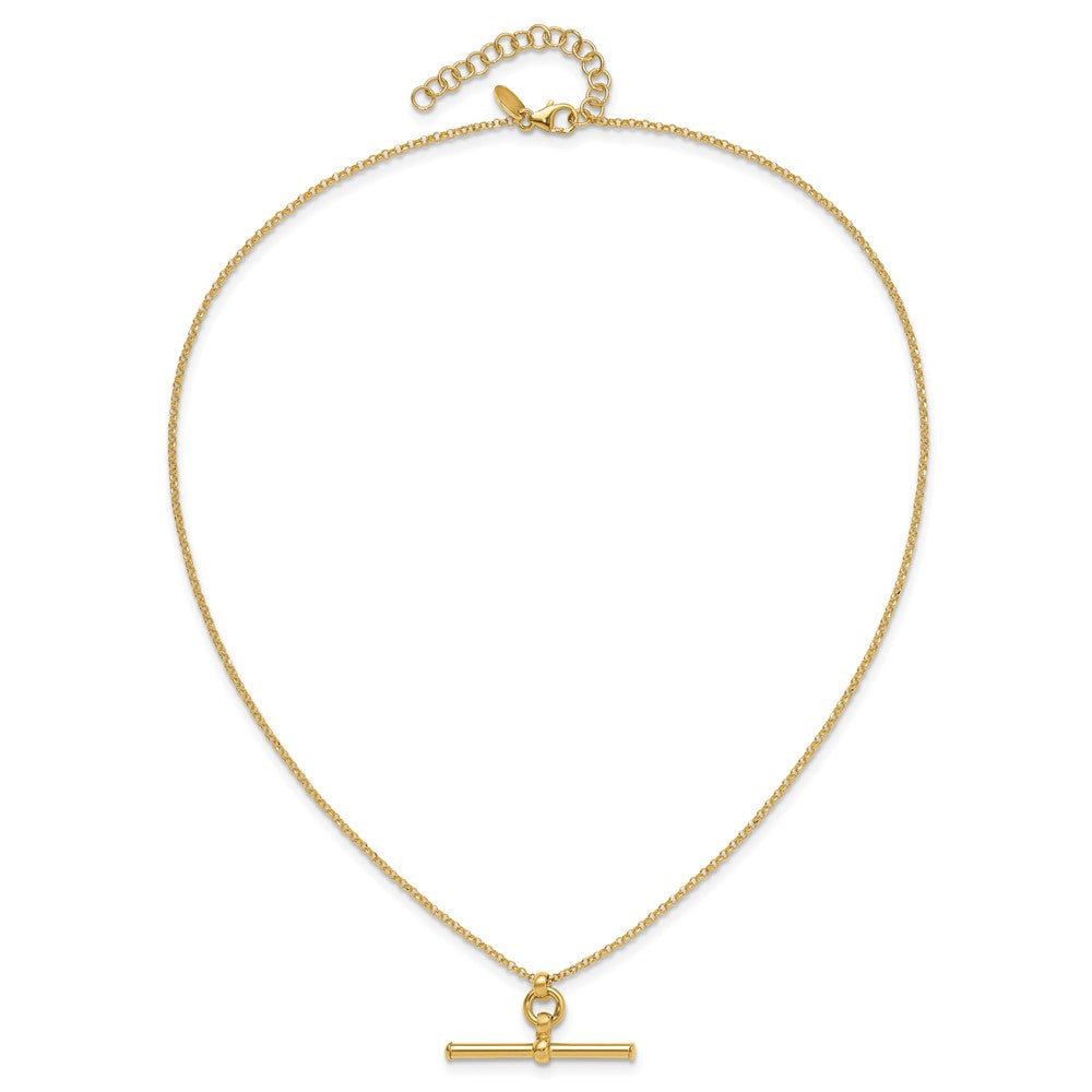 CUSTOM ORDER  -  14K Yellow Gold Polished Bar 1.5In Ext. Necklace