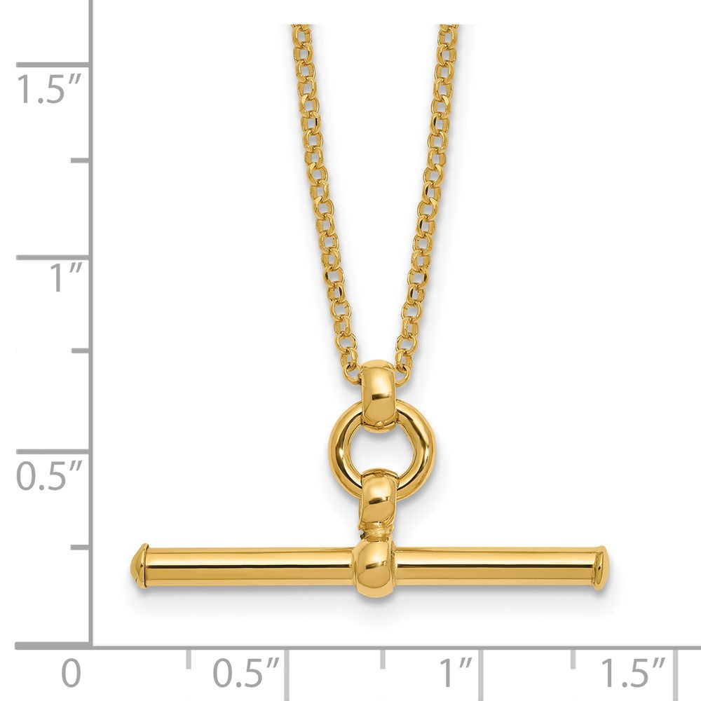 CUSTOM ORDER  -  14K Yellow Gold Polished Bar 1.5In Ext. Necklace
