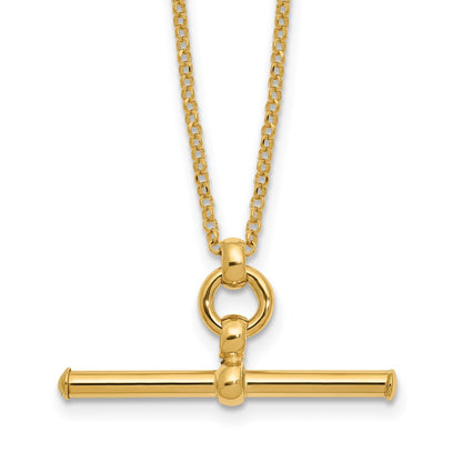 CUSTOM ORDER  -  14K Yellow Gold Polished Bar 1.5In Ext. Necklace