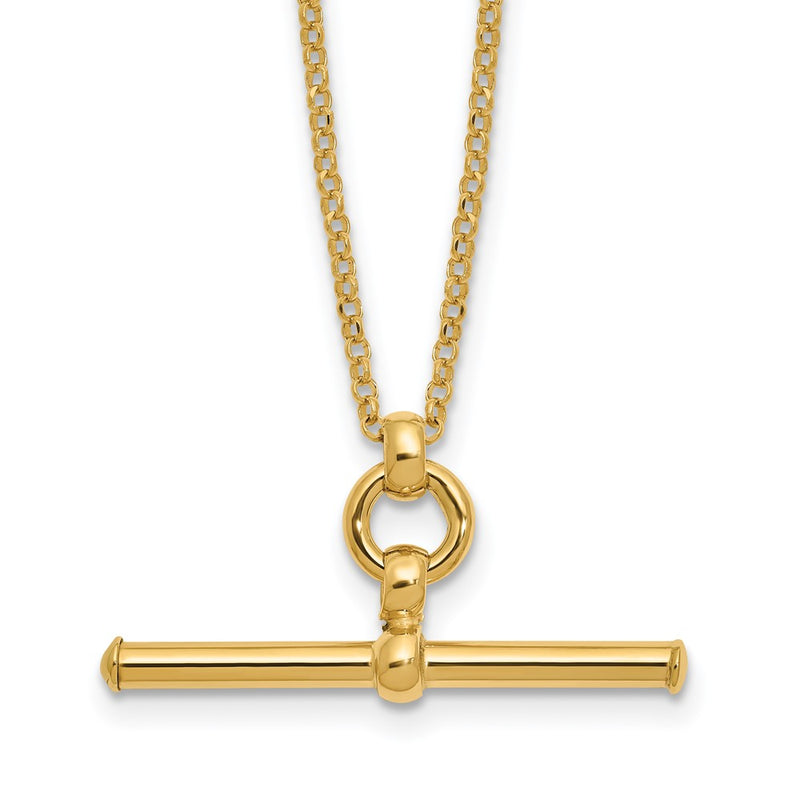 CUSTOM ORDER  -  14K Yellow Gold Polished Bar 1.5In Ext. Necklace