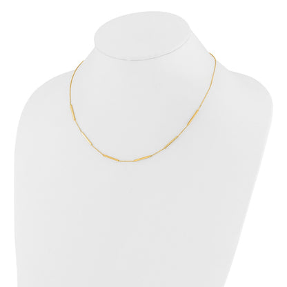 14K Yellow Gold Polished 6 Bar Stations 16In With 1.5In Ext Necklace