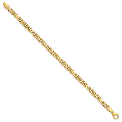 14K Yellow Gold Polished Fancy Figaro Link Bracelet