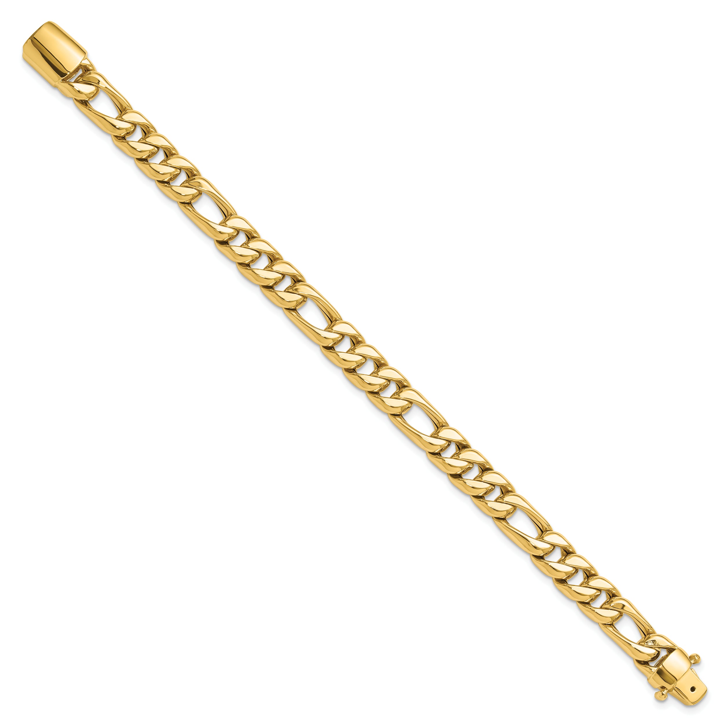 14K Yellow Gold Polished Fancy Figaro Link Bracelet