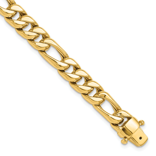14K Yellow Gold Polished Fancy Figaro Link Bracelet