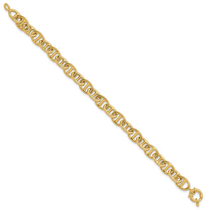 14K Yellow Gold Polished Fancy Link Bracelet