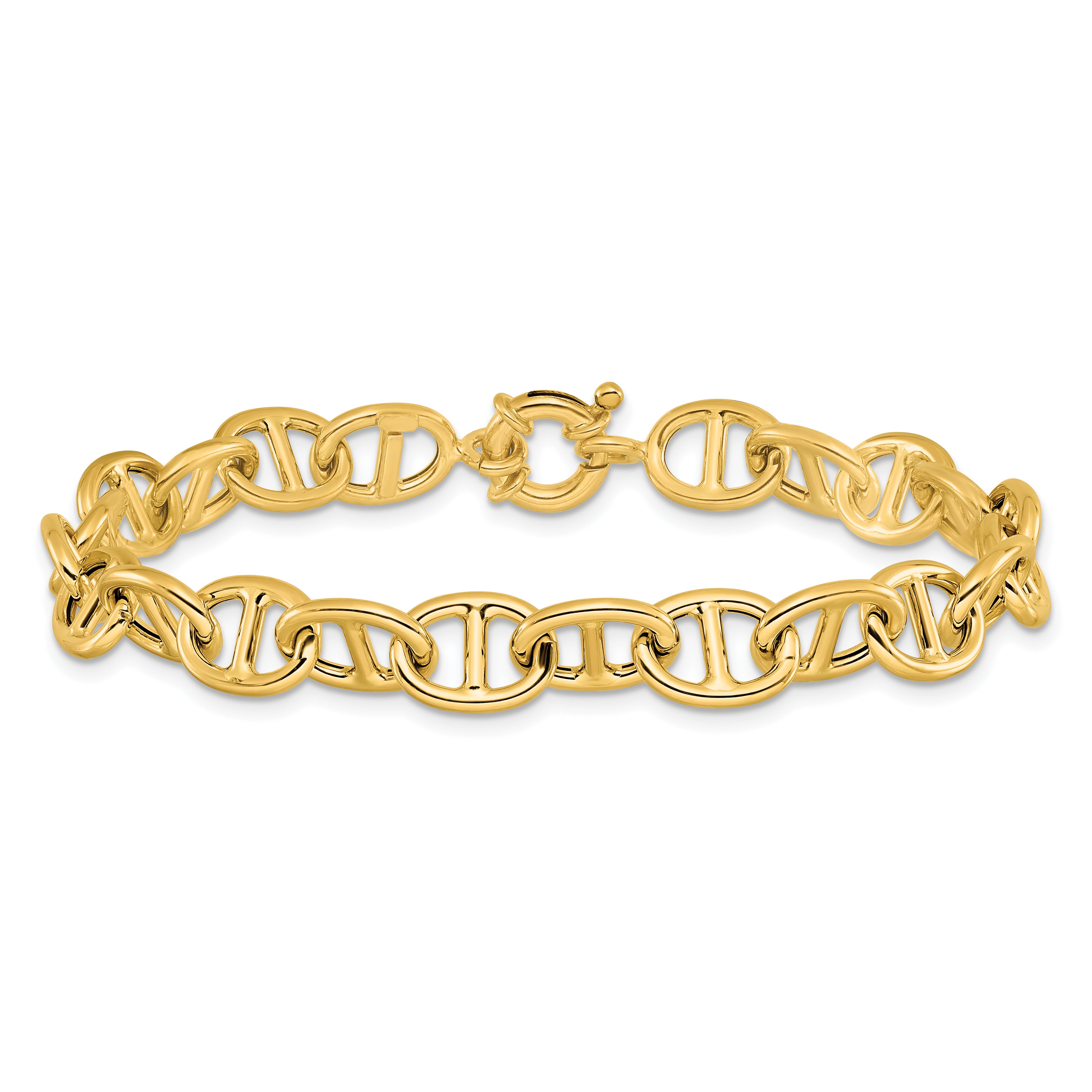 14K Yellow Gold Polished Fancy Link Bracelet