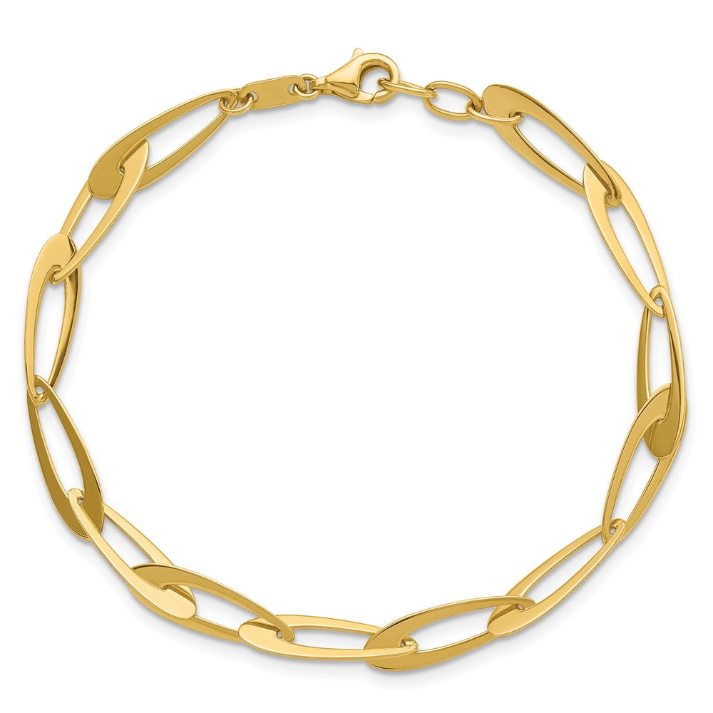 14K Yellow Gold Polished Fancy Link W/.25In Ext. Bracelet