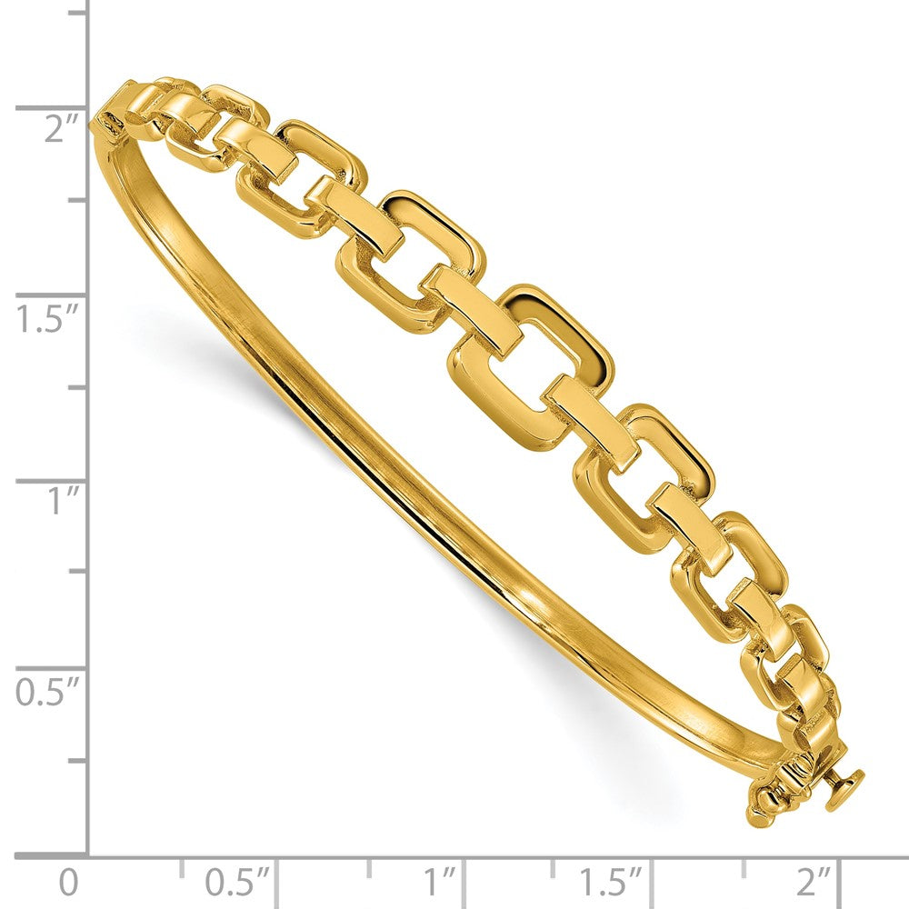 14K Yellow Gold Polished Fancy Hinged Bangle