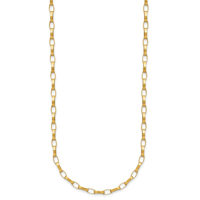 14K Yellow Gold Polished Fancy Link With .5In Ext. Necklace