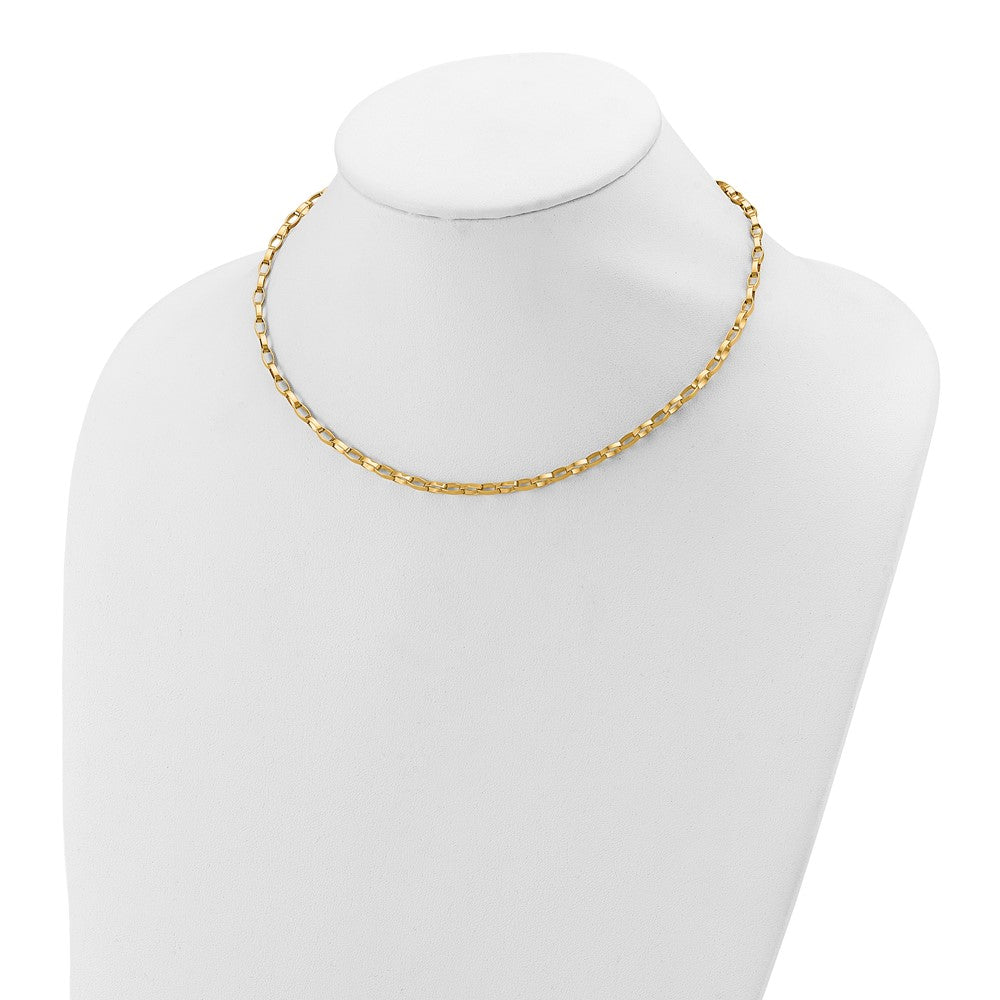 14K Yellow Gold Polished Fancy Link With .5In Ext. Necklace