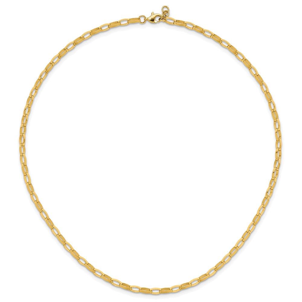 14K Yellow Gold Polished Fancy Link With .5In Ext. Necklace