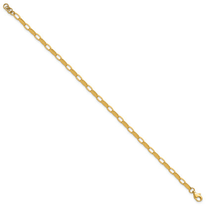 14K Yellow Gold Polished Fancy Link With .5In Ext. Bracelet
