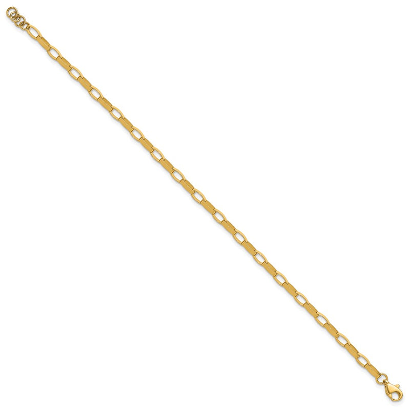 14K Yellow Gold Polished Fancy Link With .5In Ext. Bracelet
