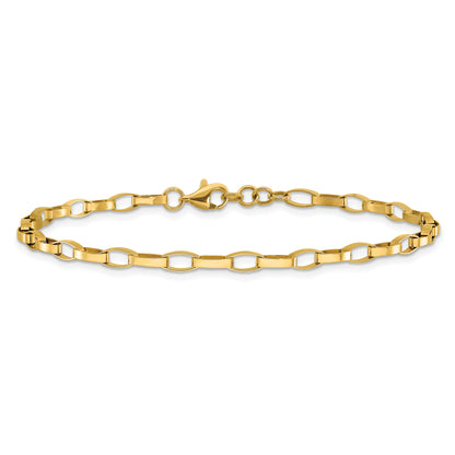 14K Yellow Gold Polished Fancy Link With .5In Ext. Bracelet