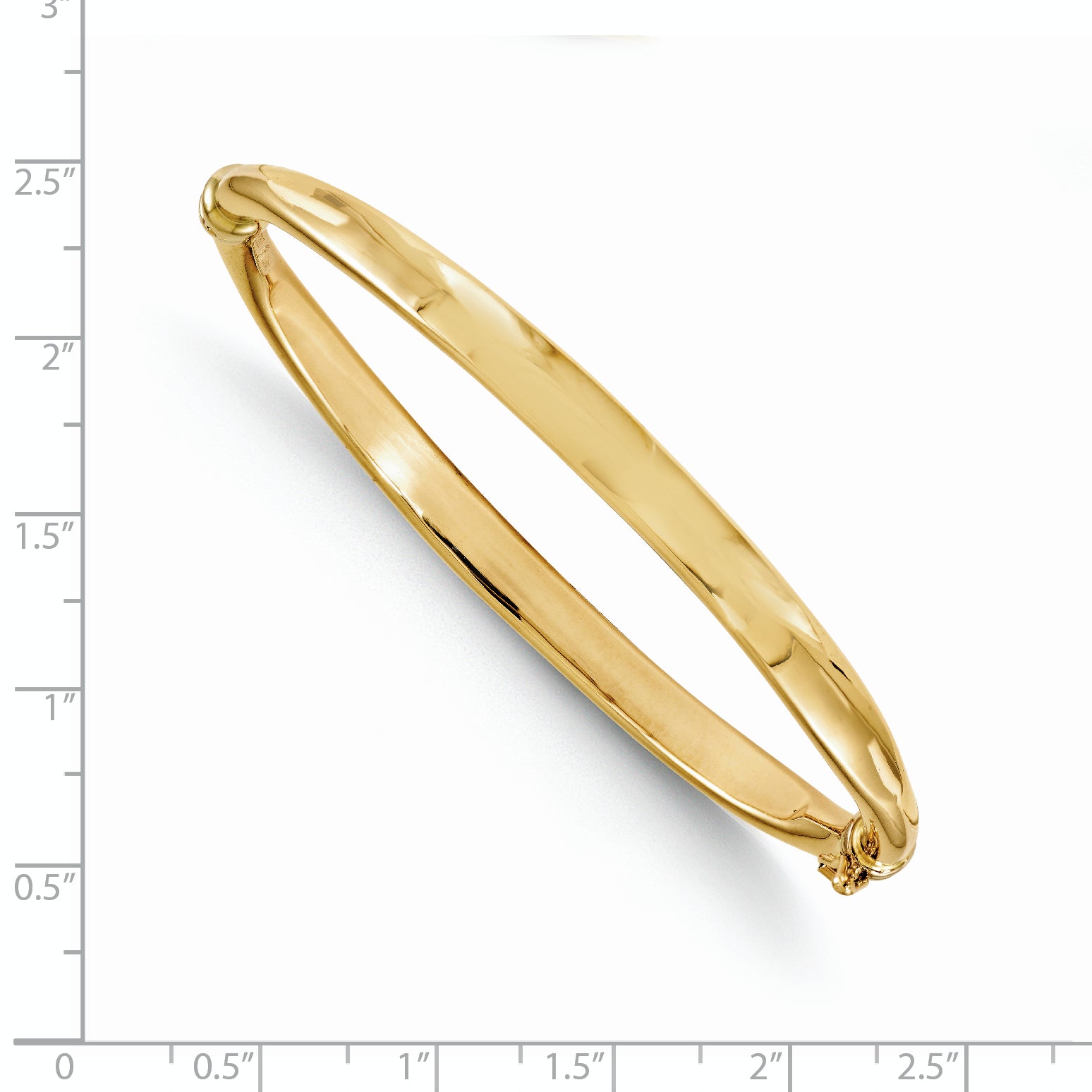 14K Yellow Gold Polished Hinged Bangle