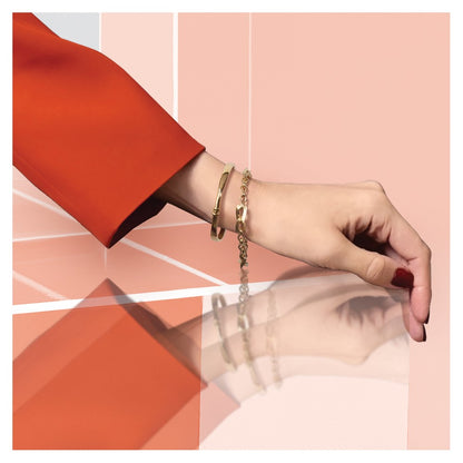 14K Yellow Gold Polished And Satin Fancy Link With 1In Ext. Bracelet