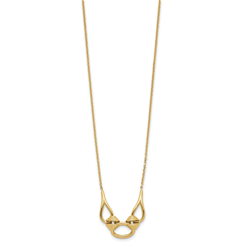 14K Yellow Gold Polished Fancy With 2In Ext. Necklace
