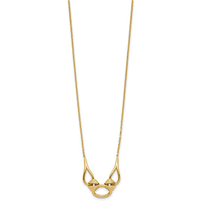 14K Yellow Gold Polished Fancy With 2In Ext. Necklace