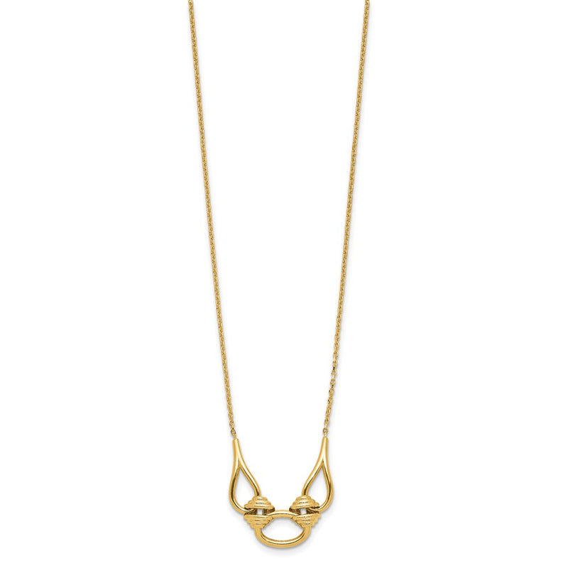 14K Yellow Gold Polished Fancy With 2In Ext. Necklace