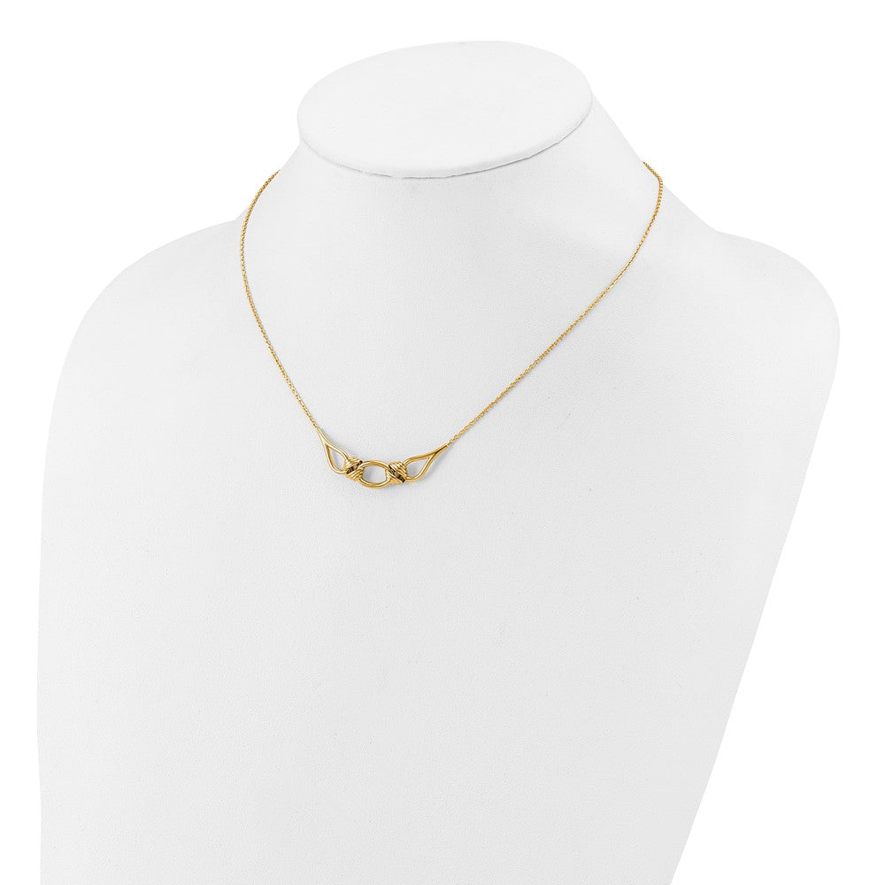 14K Yellow Gold Polished Fancy With 2In Ext. Necklace